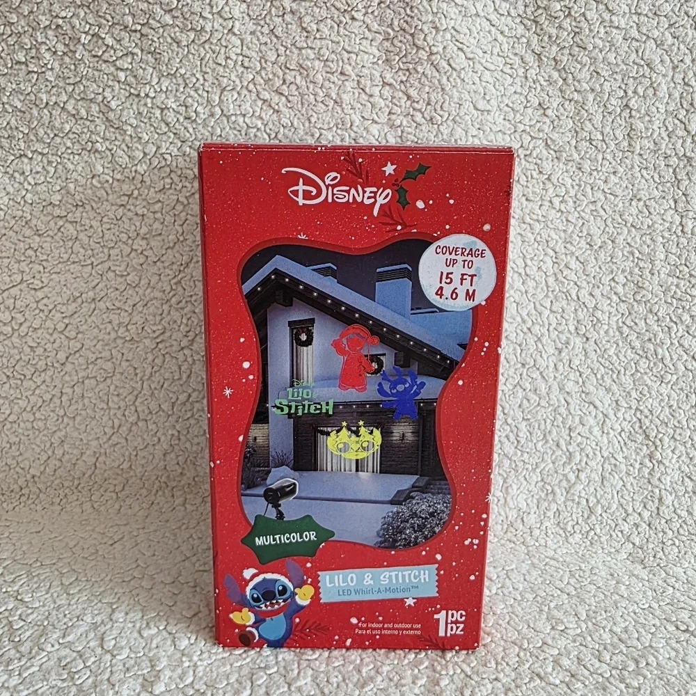 New Disney Lilo & Stitch Christmas Whirl- a- motion LED Light Show Projector